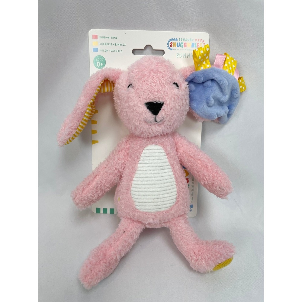 Make Believe‎ Ideas Pink Bunny Rabbit Stuffed Animal Plush Crinkle Snuggables 9"